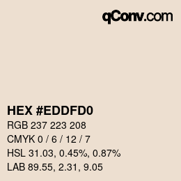 カラーコード: HEX #EDDFD0 | qconv.com