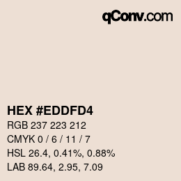Color code: HEX #EDDFD4 | qconv.com