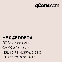 カラーコード: HEX #EDDFDA | qconv.com