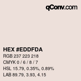 Color code: HEX #EDDFDA | qconv.com