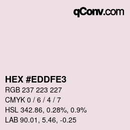 Color code: HEX #EDDFE3 | qconv.com