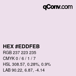 Color code: HEX #EDDFEB | qconv.com