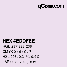 カラーコード: HEX #EDDFEE | qconv.com