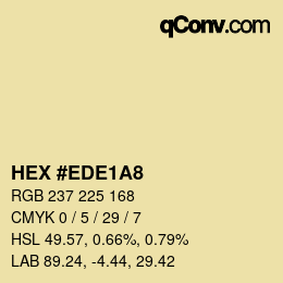 Color code: HEX #EDE1A8 | qconv.com