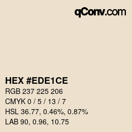 Color code: HEX #EDE1CE | qconv.com