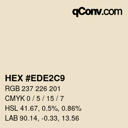 Color code: HEX #EDE2C9 | qconv.com