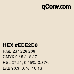 Color code: HEX #EDE2D0 | qconv.com