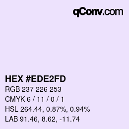 カラーコード: HEX #EDE2FD | qconv.com