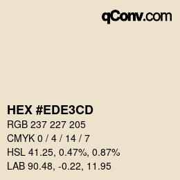 Color code: HEX #EDE3CD | qconv.com