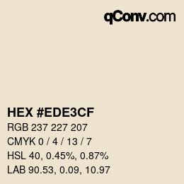 Color code: HEX #EDE3CF | qconv.com