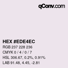 Color code: HEX #EDE4EC | qconv.com