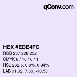 Color code: HEX #EDE4FC | qconv.com