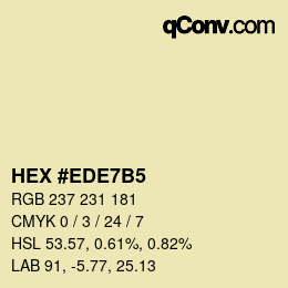 Color code: HEX #EDE7B5 | qconv.com