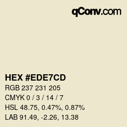 カラーコード: HEX #EDE7CD | qconv.com