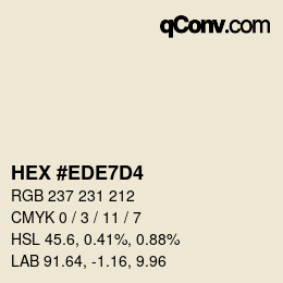 カラーコード: HEX #EDE7D4 | qconv.com