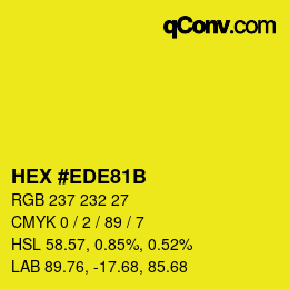 Color code: HEX #EDE81B | qconv.com