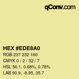 Color code: HEX #EDE8A0 | qconv.com