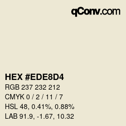 Color code: HEX #EDE8D4 | qconv.com