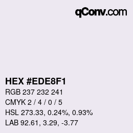 Color code: HEX #EDE8F1 | qconv.com