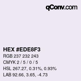 カラーコード: HEX #EDE8F3 | qconv.com