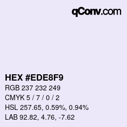 Color code: HEX #EDE8F9 | qconv.com