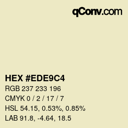 Color code: HEX #EDE9C4 | qconv.com