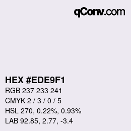 Color code: HEX #EDE9F1 | qconv.com