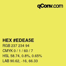 Code couleur: HEX #EDEA5E | qconv.com