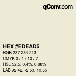 颜色代码: HEX #EDEAD5 | qconv.com