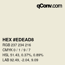 カラーコード: HEX #EDEAD8 | qconv.com