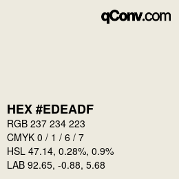 颜色代码: HEX #EDEADF | qconv.com