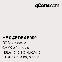 カラーコード: HEX #EDEAE900 | qconv.com