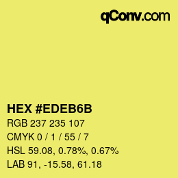 Farbcode: HEX #EDEB6B | qconv.com