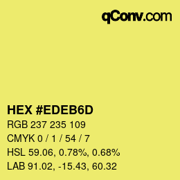 Farbcode: HEX #EDEB6D | qconv.com