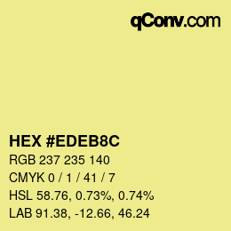 Color code: HEX #EDEB8C | qconv.com