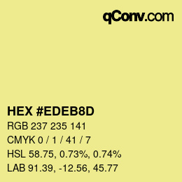 颜色代码: HEX #EDEB8D | qconv.com