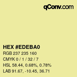 Color code: HEX #EDEBA0 | qconv.com