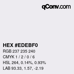 Color code: HEX #EDEBF0 | qconv.com