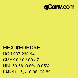 Code couleur: HEX #EDEC5E | qconv.com