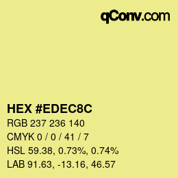 カラーコード: HEX #EDEC8C | qconv.com