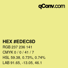 Color code: HEX #EDEC8D | qconv.com