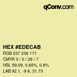 Color code: HEX #EDECAB | qconv.com
