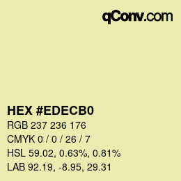 Color code: HEX #EDECB0 | qconv.com