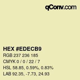 カラーコード: HEX #EDECB9 | qconv.com