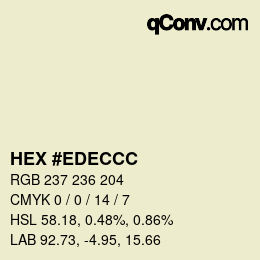 カラーコード: HEX #EDECCC | qconv.com
