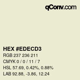 Color code: HEX #EDECD3 | qconv.com