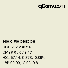 カラーコード: HEX #EDECD8 | qconv.com