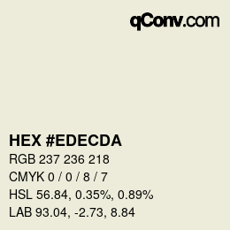 颜色代码: HEX #EDECDA | qconv.com