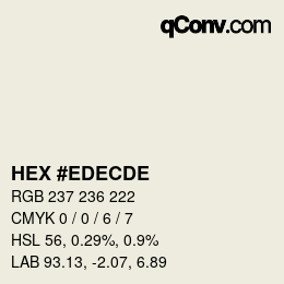 カラーコード: HEX #EDECDE | qconv.com