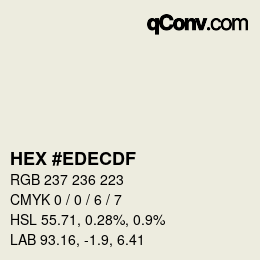 颜色代码: HEX #EDECDF | qconv.com